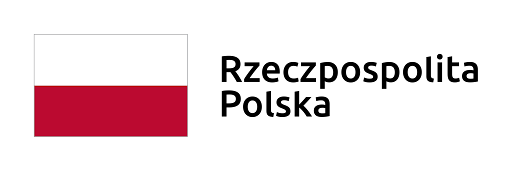 Flaga Rzeczypospolitej Polskiej z napisem „Rzeczpospolita Polska”